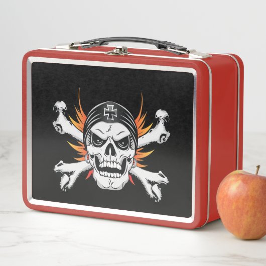 Lunch Box Traverses du crâne avec ailes flamboyantes (En situation)