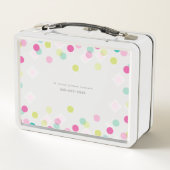 Lunch Box TRENDY mignon poka point confetti motif rose vert (Dos)