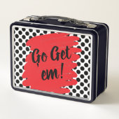 Lunch Box Trendy Motivation Red Daub and Black Dots (Dos)