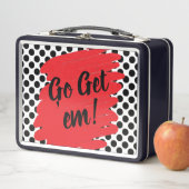 Lunch Box Trendy Motivation Red Daub and Black Dots (En situation)