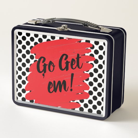 Lunch Box Trendy Motivation Red Daub and Black Dots (Devant)