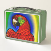 Lunch Box Trésor Tropical : Abstraite oeuvre de perroquet dy (Dos)