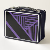 Lunch Box Triangle rayures en violet et noir (Devant)