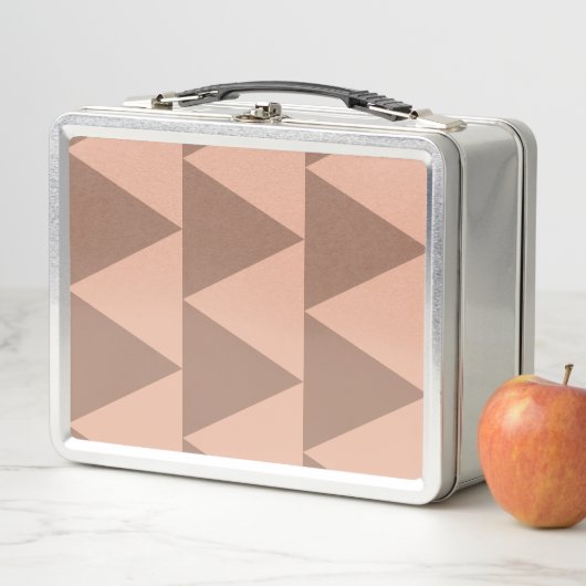 Lunch Box Triangles Géométriques Grosis Mousse de Mocha Rose (En situation)