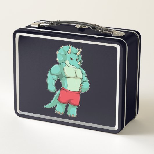 Lunch Box Tricératops comme Bodybuilder à Bodybuilding (Dos)