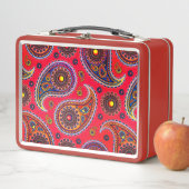 Lunch Box Trippy Hippy Retro Paisley Boîte à déjeuner en mét (En situation)