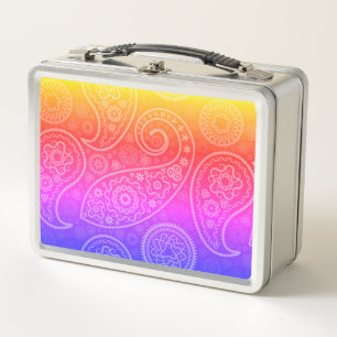Lunch Box Trippy Hippy Retro Paisley Boîte à déjeuner en mét