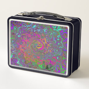 Lunch Box Trippy Hot rose Abstrait Retro Liquid Swirl