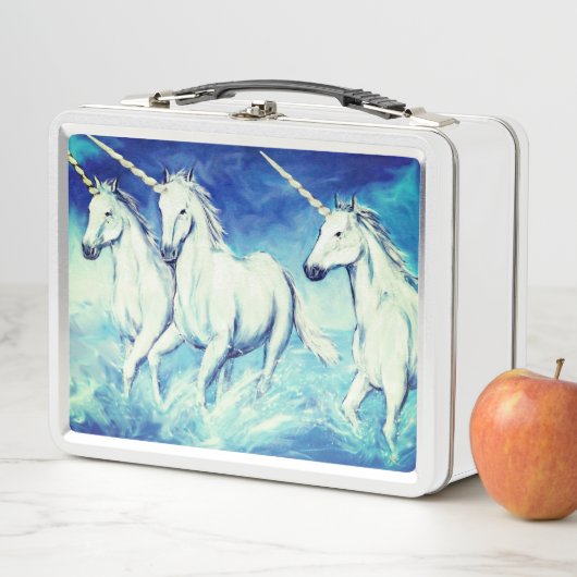 Lunch Box Trois licornes (En situation)