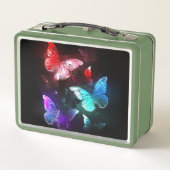 Lunch Box Trois papillons brillants sur l'arrière - plan de  (Dos)