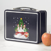 Lunch Box Trois Père Noël Beagle Avec Arbre De Noël (En situation)
