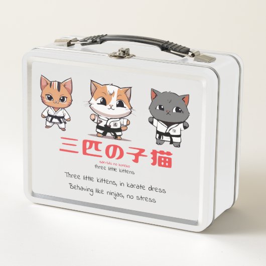 Lunch Box Trois Petits Chatons Ninjas (Devant)