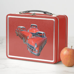 Lunch Box Trois Voitures Rouges Classiques, Boîte À Déjeuner