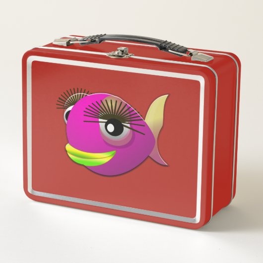 Lunch Box Tropical beau poisson rose fille (Devant)