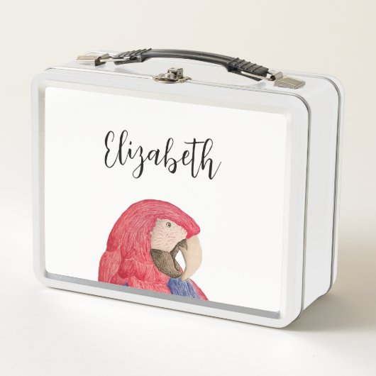 Lunch Box Tropical Jungle Parrot Dessin Macaw (Devant)