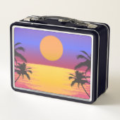 Lunch Box Tropical Sunset Palm Trees Graphisme Personnalisé (Dos)