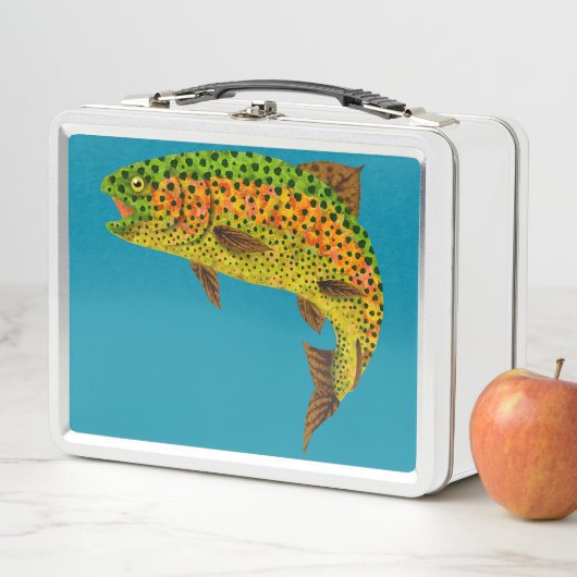Lunch Box Truite arc-en-ciel feuille Aspen 1 (En situation)