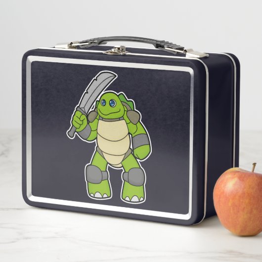 Lunch Box Turtle as Warrior with Sword (En situation)