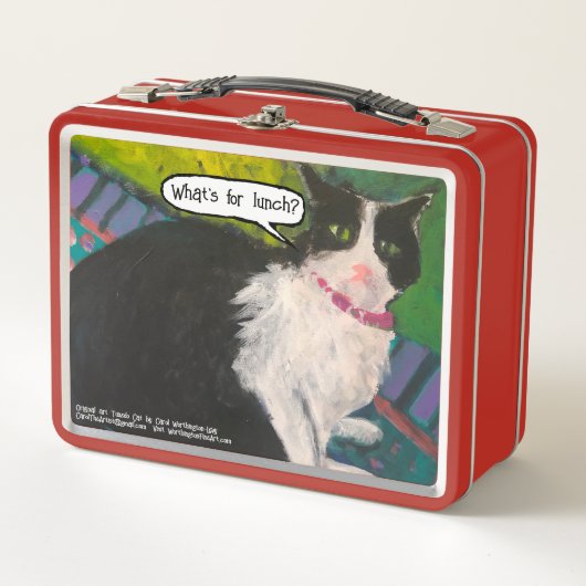 Lunch Box Tuxedo Chat 'What's For Lunch' Boîte à lunch en mé (Devant)