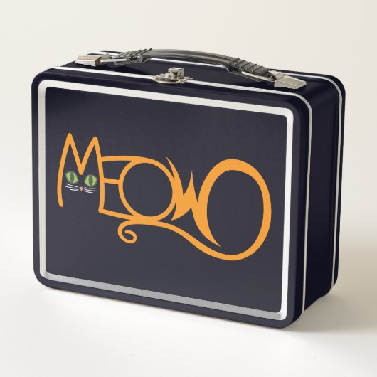 Lunch Box Typographie de chat MEOW ORANGE (Devant)