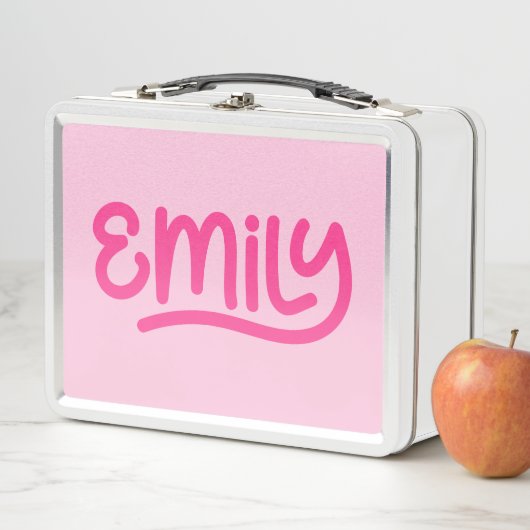 Lunch Box Typographie de l'écriture manuscrite mignonne rose (En situation)