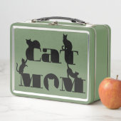 Lunch Box Typographie de silhouette de maman de chat (En situation)