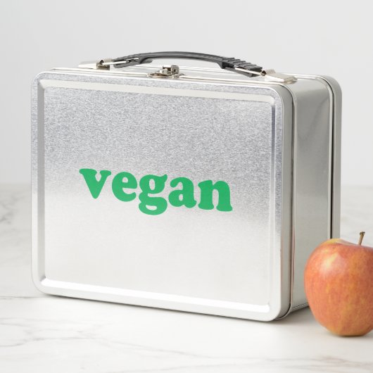 Lunch Box Typographie moderne verte végétale (En situation)