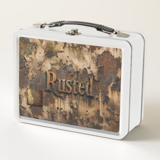 Lunch Box Typographie rouillée sur un mur industriel grunge (Devant)