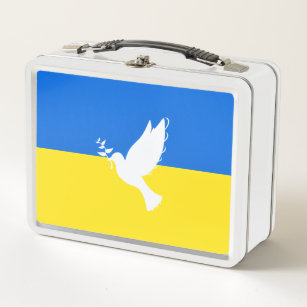 Lunch Box Ukraine Drapeau métal boîte à lunch colombe de la 
