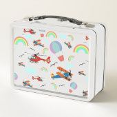 Lunch Box Un garçon Motif volant en blanc (Dos)