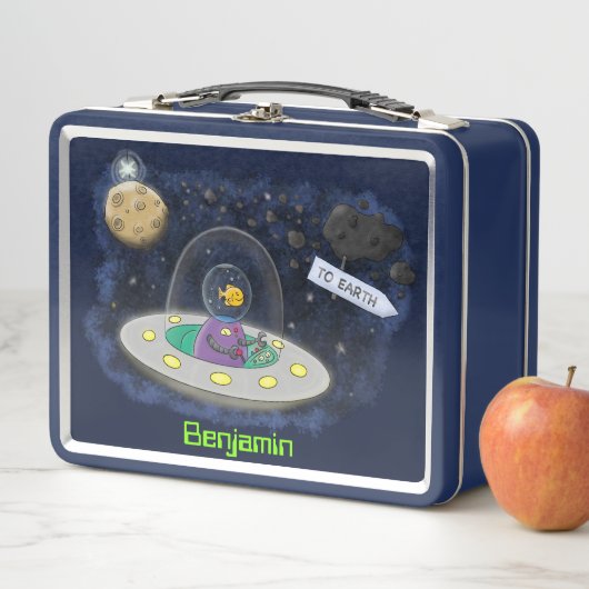 Lunch Box Un joli poisson heureux dans l'espace dessin animé (En situation)