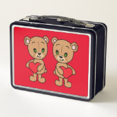 Lunch Box Un mignon bébé ours de coeur (Dos)