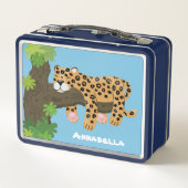 Lunch Box Un mignon léopard dormant dans un arbre dessin ani (Dos)