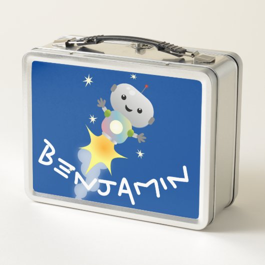 Lunch Box Un mignon robot volant dans l'espace dessin animé (Dos)