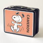 Lunch Box Une danse joyeuse de Snoopy | Ajouter Votre Nom (Dos)