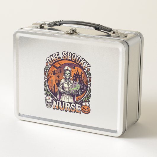 Lunch Box Une infirmière effrayante Halloween squelette poti (Devant)