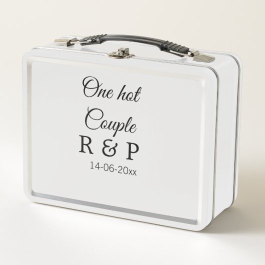 Lunch Box Une lettre initiale de nom de couple chaud date te (Devant)