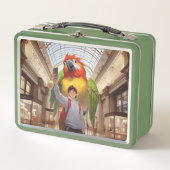 Lunch Box Une Rencontre colorée - Parrot géant au Musée (Devant)