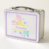 Lunch Box Unicorn Joli Pastel couleurs Personnalisé (Dos)
