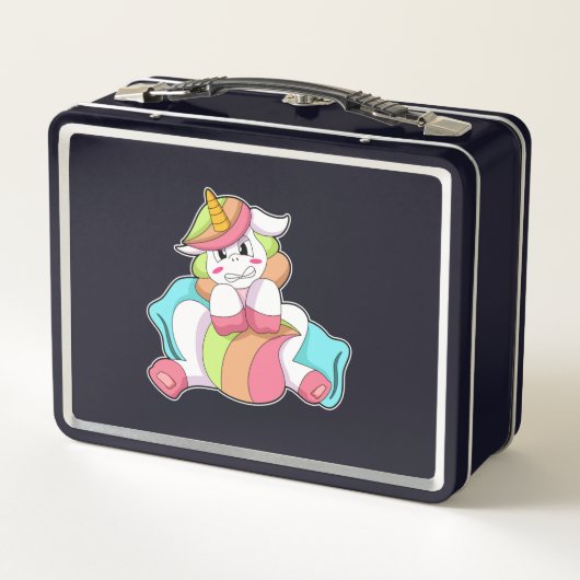 Lunch Box Unicorn shy with Pillow (Dos)