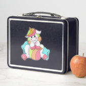 Lunch Box Unicorn shy with Pillow (En situation)