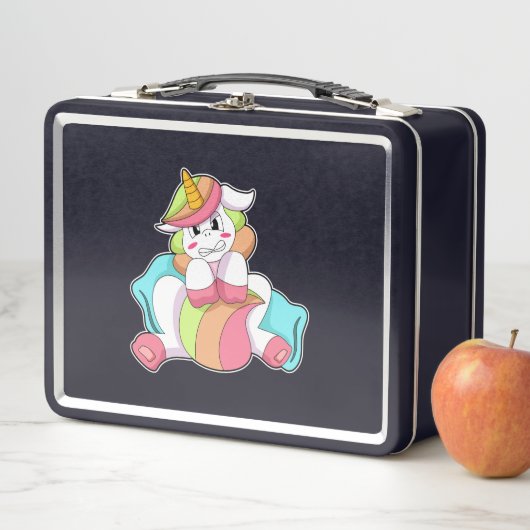 Lunch Box Unicorn shy with Pillow (En situation)