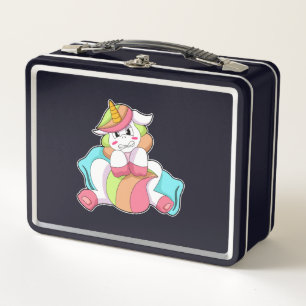 Lunch Box Unicorn shy with Pillow