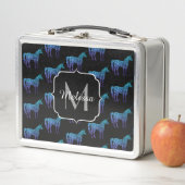 Lunch Box Unicorn Sparkles aqua blue ombre motif Monogramme (En situation)