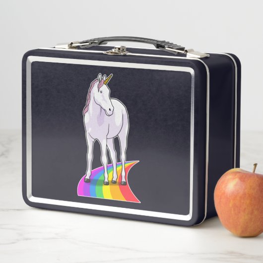 Lunch Box Unicorne avec arc-en-ciel (En situation)