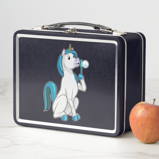 Lunch Box Unicorne avec bulles de savon (En situation)