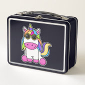 Lunch Box Unicorne avec lunettes de soleil (Devant)