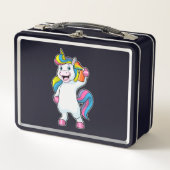 Lunch Box Unicorne comme coiffeur avec aérosol (Devant)