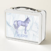 Lunch Box Unicorne d'argent bleu (Dos)