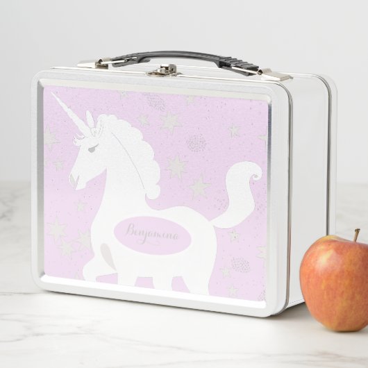 Lunch Box Unicorne et étoiles (En situation)